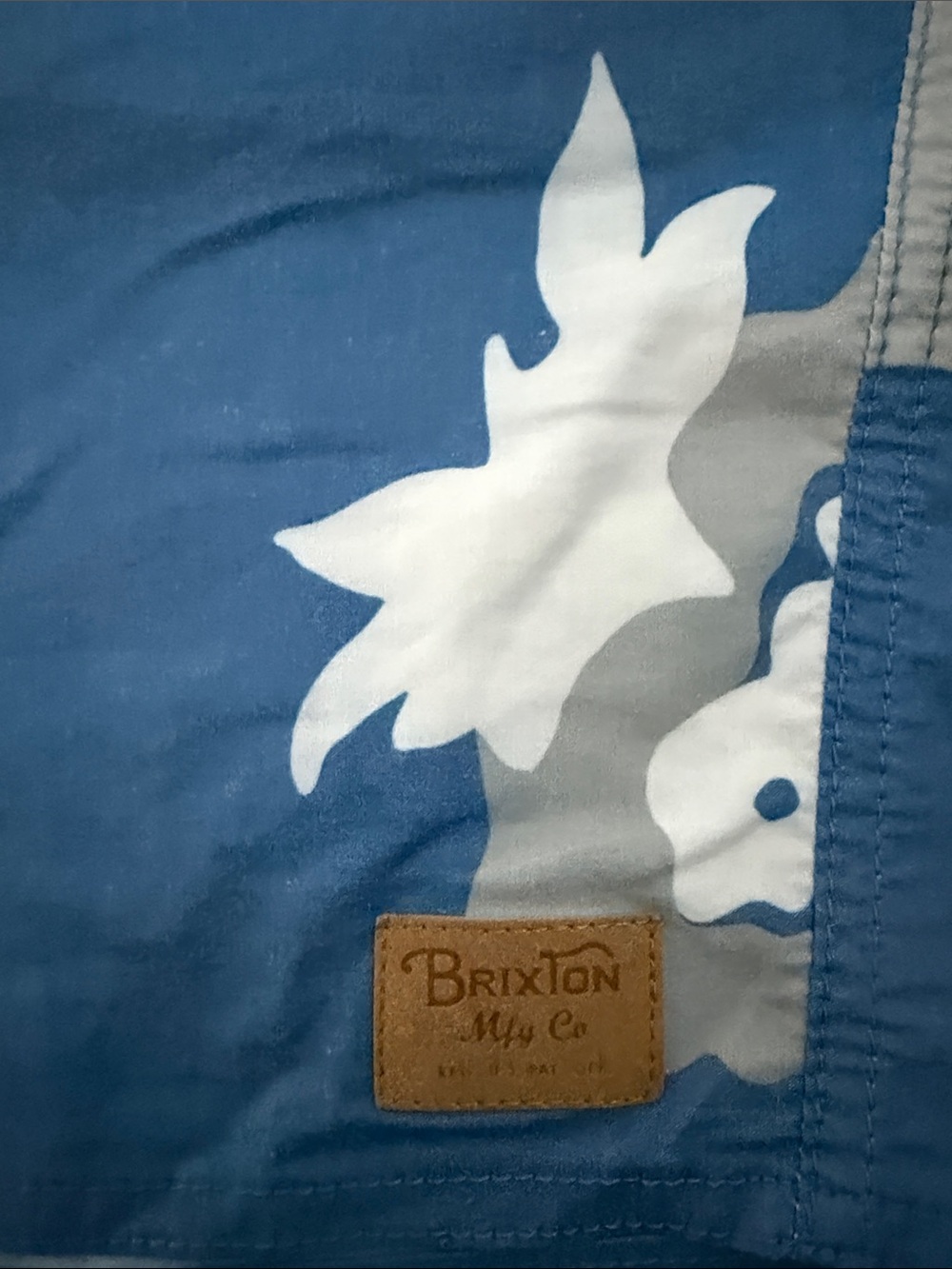 Brixton Blue Floral Swim Trunks with Drawstring - Picture 4 of 8